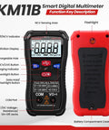 Rechargeable Digital Multimeter Tester With Type-C Interface, 4000 Counts, front and back view, highlighted features, NCV indicator
