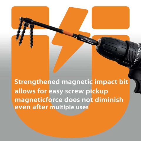 4-inch hex head drill bit set with 1/4-inch hex shank and extension socket