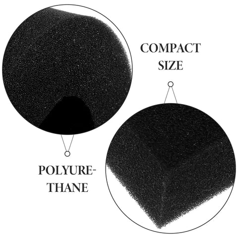 Close-up of Cut To Fit Black Polyurethane Foam Padding texture for packaging and shipping, highlighting compact size and shockproof features.