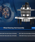 Rear Wheel Hub and Bearing Assembly 512152 for Chevy Malibu 2001 to 2003 and Classic 2004 to 2005, Pontiac Grand Am 1999 to 2005