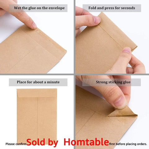 Instructions for using 500 Pack Self Adhesive Kraft Paper Small Coin Envelopes For Stamps Seeds And Small Parts Storage Mini Envelopes