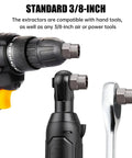 14 Piece Bolt Extractor Set For Stripped Rusted And Damaged Bolts With Hex Drive shown with hand and power tools