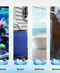 Zero Drama Cordless Submersible Water Pump Heavy Duty Silent Operation Swift Flow Draining Compatible With Milwaukee 18V Battery for clearing fishbowl, bucket, bathtub, basement.