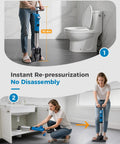 Heavy Duty Air Toilet Plunger And Drain Auger Featuring A Smart Real Time Pressure Gauge For Nailing Sticky Blockages Fast And Slashing Your Weekly Plumbing Costs Today used on a toilet and sink.