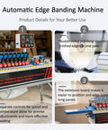 Knockout Automatic Woodworking Edge Bander For Curved And Straight Boards Dual Hot Melt Glue Adjustable Speed Auto Tape Break 110V with control panel and polishing brush.