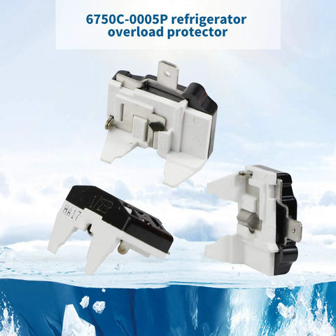 6750C-0005P overload protector from 4 Pack Fridge Starter Relay And Overload Protector Kit For LG Refrigeration