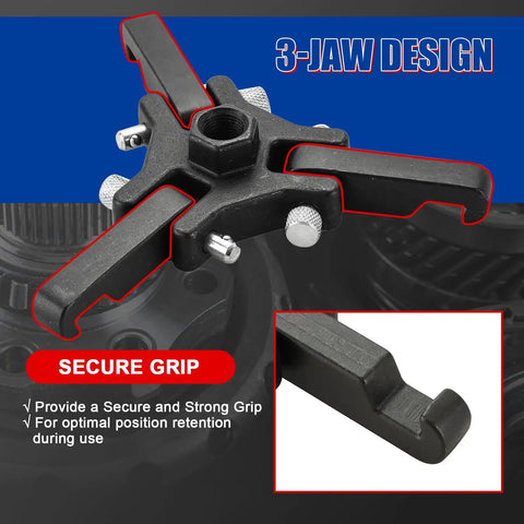Harmonic Balancer Puller Kit With Adjustable 3 Jaw Pulley showing secure grip design for quick no fuss damper removal