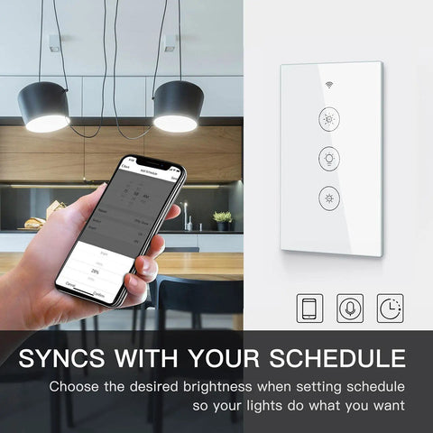 Smart WiFi Dimmer Switch With RF Remote Control Tuya Smart Life App Compatible 2 Way And 3 Way Multi Control for kitchen