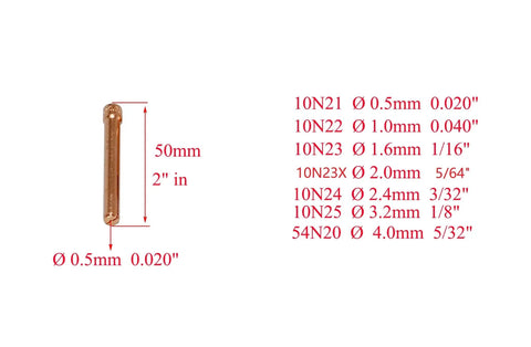 Pro Grade TIG Gas Lens Kit With Collet Bodies And Ceramic Cups For 17 18 26 Series Torch Fit includes copper component dimensions