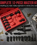 Heavy Duty 10 Piece Blind Hole Bearing Puller Tool Set Fits 8 Mm To 25 Mm Wheel Bearings For Golf Carts Cars Ensures Zero Drop Grip Safely Saves Cash Vs Single Tools Get Garage Work Done Tonight Using Kit For Mechanics And Users Who Need Reliability. 12-piece blind bearing puller kit in red case with black steel adapters and wrench