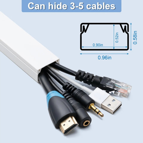 94.5 Inch Cord Hider Kit For Walls And TV Wires showing cable capacity and dimensions