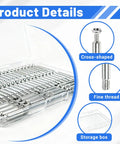Close-up of 60 Pack 35mm Furniture Connecting Fittings with 6mm Thread Cam Lock Fasteners displayed in a storage box