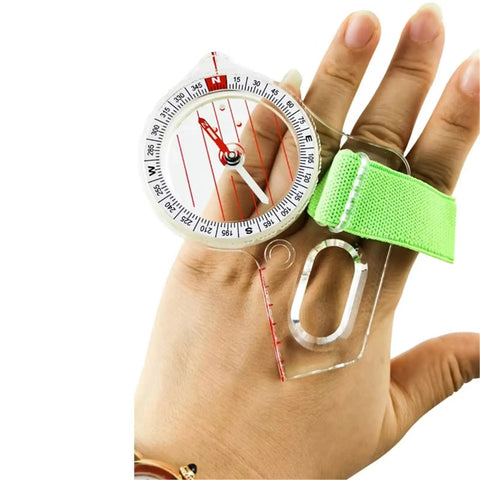 Must Have Outdoor Map Reading And Orienteering Thumb Compass With Integrated Navigation Map Ruler on hand for Hiking Camping Emergency use