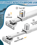 Heavy Duty Stainless Steel Boat Hatch Lid Stay Rod And Adjustable Marine Window Holder shown adjusting length and mounting details.