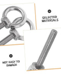 Built Tough Heavy Duty Stainless Steel Eye Bolts M10x60 with visible threaded shaft and eye rings for rigging applications.