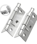 Pair of self closing cabinet door hinge with built-in spring, stainless steel durable furniture fitting for kitchen cabinets.