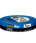 Roll of Multi Surface Painter Tape 1 Inch Wide Blue Masking Tape 60 Yards for indoor and outdoor use with removable adhesive