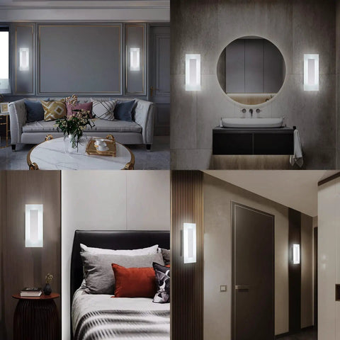 Modern Dope LED Wall Sconce Set In Chrome With Frosted Acrylic Warm White Light 6000K for indoor areas