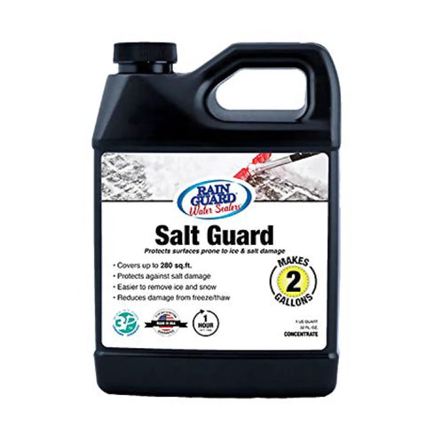 Keep Freeze Thaw Damage Outta Your Driveway Sidewalks And Patios With This Straight Up Salt Guard Deicer Concentrate That Makes Two Full Gallons Per Pack, 1.5-quart container.