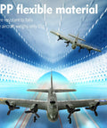 B-17 Bomber RC Airplane Dope 2 Channel Foam Glider With 2.4GHz Remote, lightweight EPP, in flight with text highlighting material.