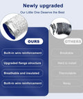 Product comparison between 'Ours' and 'Others' showing 4 Inch Flexible Fire Resistant Aluminum Dryer Vent Hose advantages.