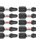 Bosch 10-pack 1-in. Phillips/Square #2 impact insert bits (P2R2).