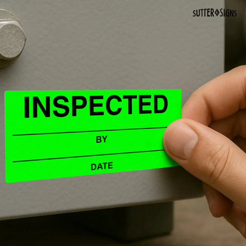 Fluorescent Green Inspection Stickers 1 Inch By 2.25 Inch Pack Of 600 For Quality Control Inventory Tracking And Color Coding in use