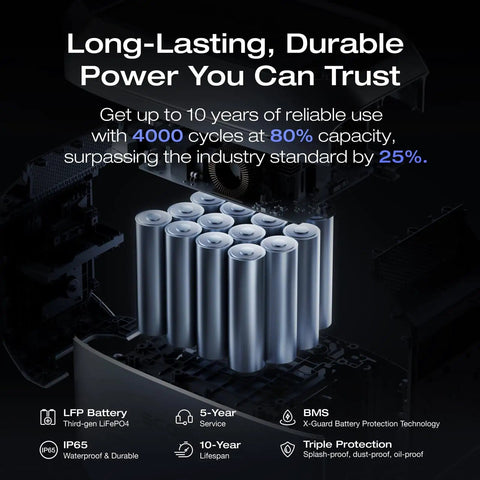 LiFePO4 battery cells for Delta 3 Plus Portable Power Station 1024Wh LiFePO4 Battery 1800W AC Output 140W USB C Output Solar Generator