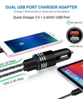 Dual Port USB C Car Charger With Super Fast DC Adapter For Samsung Galaxy S26 S25 S24 S23 S22 Plus Ultra Z Flip Fold connected to devices.