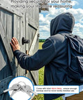 Person using Heavy Duty Shed Door T Handle Lock Kit With 4 Keys Tough As Nails Zinc Alloy T Lock on wooden barn door
