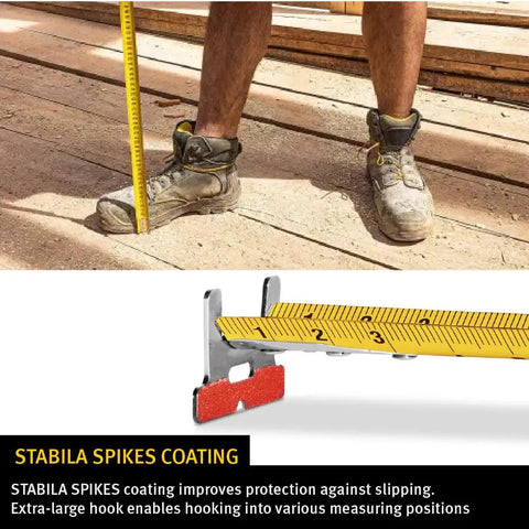 Worker using Pocket Tape Measure With Inch And Centimeter Scale 16 Inch Quick Readout Dual Sided Measuring Shock Resistant
