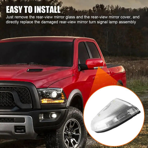 Dodge Ram 1500 Front Mirror Turn Signal Puddle Light Left Driver Side LED Lamp Assembly Replacement 68064949AA close-up view