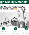 Close-up of 200 Piece Cotter Pin Assortment Kit Heavy Duty With Stainless Steel R Clips And Hitch Pin Clips In 6 Sizes for Trailer Tractor.