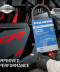 Pro Series Off Road CVT Drive Belt For Sportsman ATV Built To Run Cooler Under High RPMS With Enhanced Heat Resistant Rubber And Durable Cord Treatment For Unmatched Durability And Smooth Power Transfer On Tough Trails, black belt in box