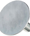 Elevator bolt, 5/16-18 x 1, galvanized steel, close-up of head and threaded shank