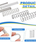 Compression springs, 10 pcs, 4mm OD, 0.2mm wire, 20mm length, 304 stainless steel, silver tone, Amazon