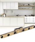 90 Degree Folding Butt Hinge For Cabinets And Closets Space Saving Door Hardware in brushed finish, displayed in a modern kitchen.