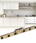 2 Pack Heavy Duty Pivot Hinge For Wood Doors With 90 Degree Rotation Ideal For Hidden Bookcase Doors And Secret Doors shown in modern kitchen