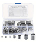 60 Piece Stainless Steel Thread Insert Kit For Repairing Damaged And Stripped Threads, coiled sleeve set in plastic case