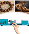Mini Wood Lathe Machine With A Hella Strong 96W Copper Motor Spinning At 9000 Rpm for crafting wooden beads and projects.