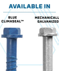 Heavy-Duty Hex Head Concrete Anchors 5/16 X 2-1/4 Inch, 15 Pack, Blue Climaseal Coating For Outdoor Use next to galvanized version