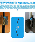 Self Opening Door Hinge Spiral Z Shaped Spring For 5/8 Inch Radius Hinges shown in use with standard lightweight door