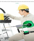 Heavy Duty Automatic Wire Threader Machine With Brawny 550Nm Torque And Slick High Speed Cordless Cable Puller Kit in use on ladder.