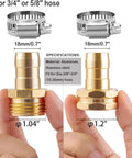 Heavy Duty 6 Piece Garden Hose Repair Kit With Brass And Aluminum Fittings For 5/8 Inch And 3/4 Inch Hoses Fix Drips And Leaks Fast Without Calling Pros For Your Outdoor Yard Irrigation System brass hose fittings with clamps for 5/8 and 3/4 inch hoses
