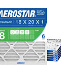 Universal 17.50 By 19.50 By 0.75 Inch MERV 8 HVAC Air Filter, 6 Pack, Captures Dust, Lint and Pollen, Fits Most 1 Inch Systems, Comparable to Filtrete MPR 600, FPR 5, Made In USA