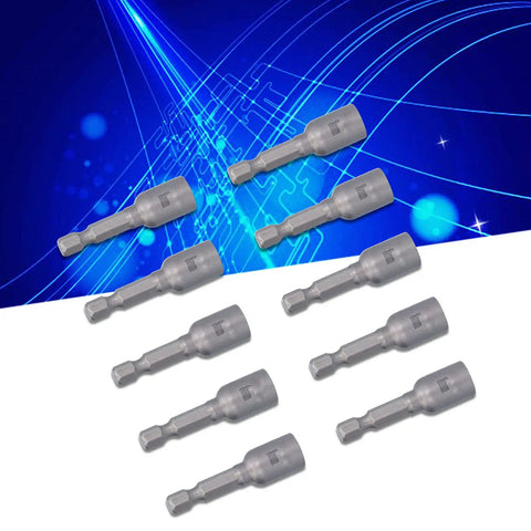Huge 10pc Magnetic Socket Nut Driver Drill Adapter Set with Powerful Magnets and Alloy Hex Shank For All Your Heavy Duty Screwdriver Bit Kit Needs and Tough Electric Projects Today, 8mm