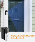 Adjustable Doorbell Angle Mount 30 To 55 Degree Tilt For Video Doorbell 1 2 3 4 Pro Wired Battery Pro installed on door frame