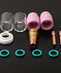 12 Piece TIG Welding Torch Kit For Stubby Gas Lens No 10 With Heat Resistant Glass Cup and alumina nozzle