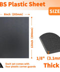 Moldable Black ABS Plastic Sheet For DIY Crafts And Home Decor, 8x12 Inch, 1/8 Inch Thick, Textured Front Rough Back Matte