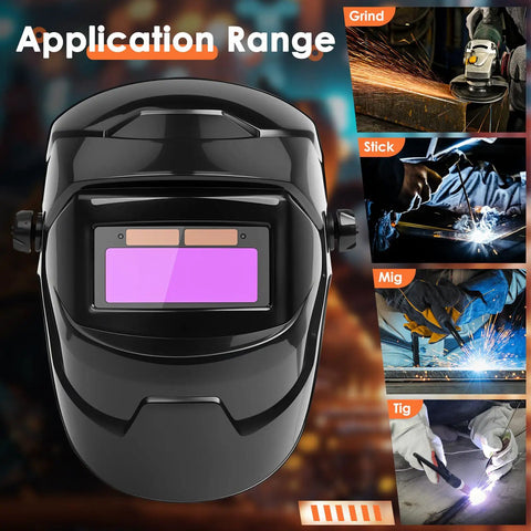 Big Screen Welding Mask With True Color Solar Auto Dimming And Color Changing Shield For Grinding Welder Head Mounted